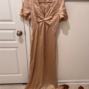 Show Me Your MuMu Rome Twist Maxi in Champagne Luxe Satin